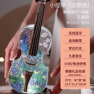 Bluetooth Music Box Music Box Crystal Ball Children Girls Violin Birthday Gifts Ornaments Snowy Girl