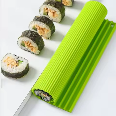 1PC Imitation Bamboo Sushi Roller Curtain Tool Silicone Sushi Roll Mold Commercial Nori Sushi Nori B