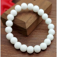 gelang batu giok putih giok salju giok susu 8 dan 10 mm Dimensi batu