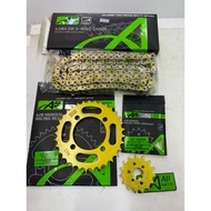 RXZ 428 AJI RACING COMBO SPROCKET SET 428 O-RING /HEAVY DUTY LC135 RXZ Y100 Y110 Y125ZR  LAGENDA 110