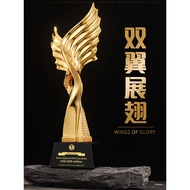 Trophy Souvenirs Retirement Promotion Resin Trophys Crystal Medals Customized Creative Company Excel