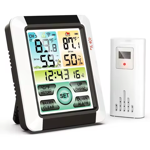 Wireless Hygrometer Thermometer T5‑EN8851 Max Min Record Indoor Outdoor Weather Station For Home Gre