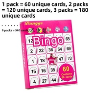 Bingo Game Card 202407 BNGO Bingo Card for Year-End Wedding Celebration Non-Repeating 540 Pieces Tab