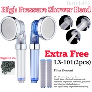 High Pressure 3 Spray Modes Spa Turbo Shower Head With Ions Ball And 2pcs Cotton Filter