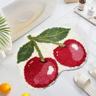 UKELER Cute Cherry Bathroom Rug for Kids Non Slip Absorbent Bath Mat Washable Shaggy Bedroom Decor P