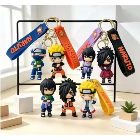Naruto cartoon keychain Hatake Kakashi character keychain cartoon bag pendant car key decorations bi