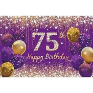 5x3ft Glitter Purple 75th Birthday Photography Background 75th Birthday Photography Backdrop  75th B