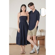 Dear Lyla Benjamin Oversize Collar Shirt (Navy)