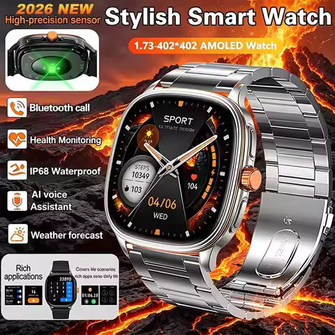 NEW Stylish Smart Watch Multiple Sport Mode NFC Information Push Voice Assistant Weather BT Call Ric