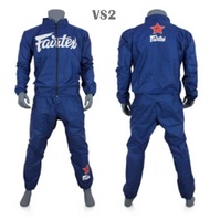 COD！ Fairtex Sauna Sweat Suit  VS2 Vinyl Navy blue weight cuts before fights ( Size S,M,L,XL,XXL ) ชุดลดน้ำหนักนักมวย แฟร์แท้กซ์ ไวนิล ของแท้จากโรงงาน