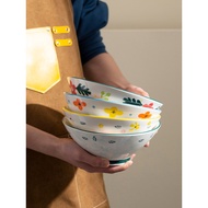 Mili Style ins Style Noodle Bowl Large Bowl Household Creative Cute Large Hat Bowl Ceramic Soup Nord