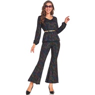 Ladies 60s 70s Retro Hippie Go Go Girl Disco Costume Fancy Dress Hen Xmas Party Cosplay Costume