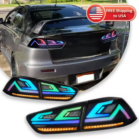 Car Lights LED RGB Taillights Assembly For Mitsubishi Lancer & EVO X 2008-2020 Colorful DRL Smoke Le