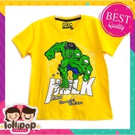 Lollipop Kids Store Children's T-shirts / Boys' Short Sleeve Clothes with Hlk Yellow Pattern 1-10 Ye