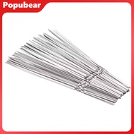 100/200Pcs BBQ Skewers Stainless Steel Heavy Duty Rust Resistant Metal Skewers Outdoor Barbecue Gril