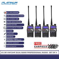 PLATINUM by BAOFENG UV-5R Dual Band Professional Two Way Radio set of 4 (NTC Type-Approved)