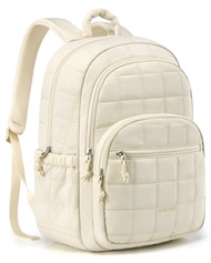 BAGSMART College Laptop Backpack, Travel Laptop Backpack for Women, Quilted Casual Daypack, Water-Re