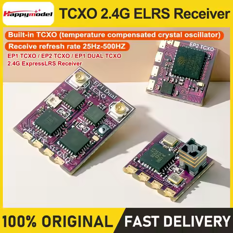 HappyModel EP1 Dual TCXO 2.4GHz ELRS True Diversity Receiver Built-in A TCXO for FPV Freestyle Long