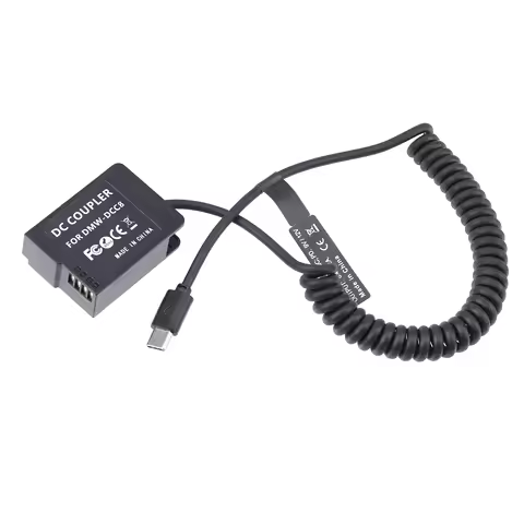 FOTGA DMW-BLC12 Dummy Battery Adapter +Type C Cable for Panasonic FZ200 FZ300 FZ1000 FZ2000 FZ2500 G