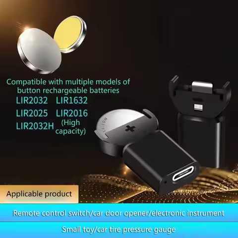 Type C Lithium Coin Cells Charger For LIR2032 LIR2025 ML2032 ML2025 CR2032 Button Cell Rechargeable
