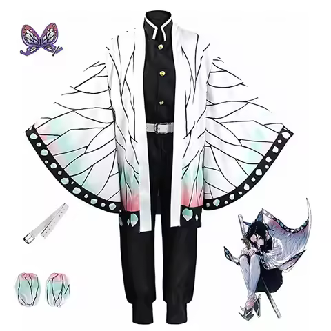 Kochou Shinobu Cosplay Kostuum Anime Shinobu Pruik Haori Uniform Vrouwen Kinderen Halloween Kleding