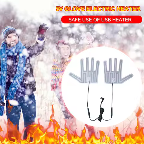 Practical USB Heated Gloves Pad Winter Warm Five-Finger Gloves Heating Pad Electric Heating Film Mit