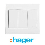 HAGER STYLEA 3GANG 1WAY SWITCH