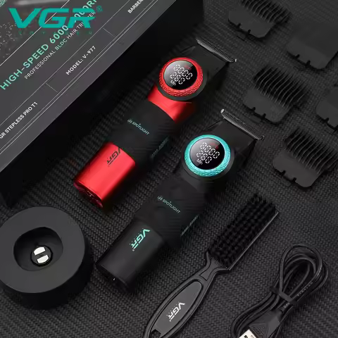 VGR Hair Trimmer Professional Hair Cutting Machine 21-levels of Speed Rotary Knob Barber Clippers Me
