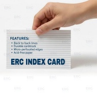ERC Index Card 5x8 4x6 3x5 inches, White Ruled Double Sided Lines Tabs, 1/2 1/4 1/8 Blank Ring Color