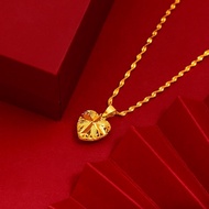 Jewelry Heart Pendant Necklace No Color Change Women Kwintas GF Necklace Gift