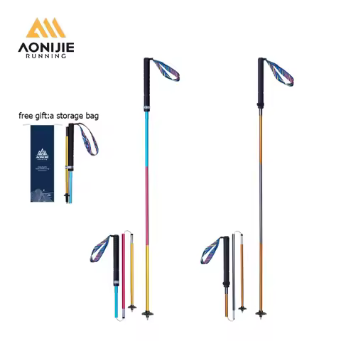 2pcs AONIJIE E4201 Trekking Pole Lightweight Folding Collapsible Quick Lock Hiking Pole Trail Runnin