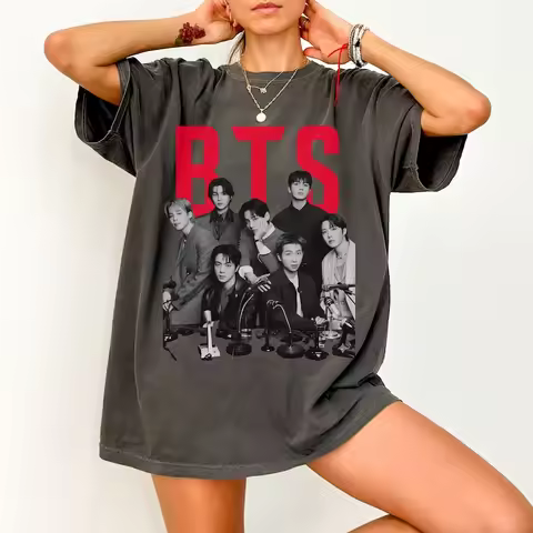 2026 summer BTS Korean boy band Concert World Tour Kpop Fan Korean Gift T-shirt Men Women Oversized 