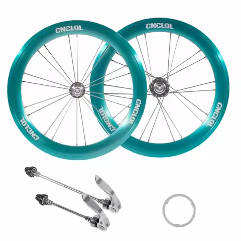 CNC 349 Bicycle Wheelset For Brompton & Folding Bikes, V-Brake Aluminum Alloy Front & Rear Wheel Set