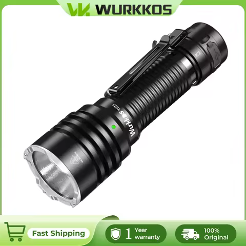 Wurkkos TS23 21700 Rechargeable Tactical Flashlight XHP70.3 HI LED 5000Lm Torch IPX8 Waterproof Two 