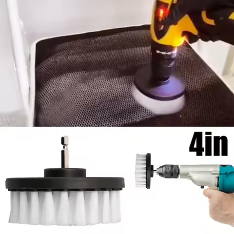 1Pcs 4in Soft Drill Brush Car Soft Brush Drill Kit Attachment For Cleaning Carpet & Leather And Upho