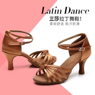 🔥HOTSELLING🔥ballroom tango shoes kasut tarian latin latin dance shoes Sansha Satin Women's Adult Hig