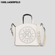 KARL LAGERFELD -  K/CIRCLE PERFORATED SMALL TOTE BAG