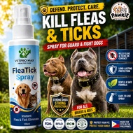 VETPRO MAX Anti Tick & Flea Spray 100ML for Pitbull, Bully, Large Dog | Relieve Itching & Scratching