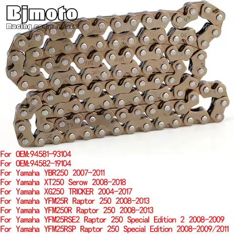 YBR250 Camshaft Timing Chain For Yamaha YBR 250 XT 250 Serow XG 250 TRICKER YFM 25R YFM250R Raptor 2