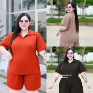 C17 Polo Set-Shorts New Model Comfortable To Wear Can Be Worn Every Day For Chubby Women Wool Wave F