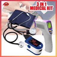 3in1 Aneroid Sphygmomanometer with Stethoscope Blood Pressure Monitor Manual Set WITH Portable Finge