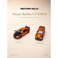 [Ready Stock] MOTORHELIX MH 1: 64 Nissan GTR R34 CRS VER Customized Alloy Car Model