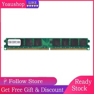 Yoaushop DDR2 Memory Ram  2G 800MHz PC2-6400 PC 240Pin Module Board Compatible for Intel/ AMD