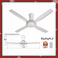 PANASONIC 56'' BAYU 4 F-M14CZ CEILING FAN KIPAS SILING 4 BLADE 1400MM (NEW MODEL)