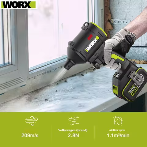 WORX 20V brushless lithium battery dust gun WU093 dust collector blower, handheld blowing and suctio