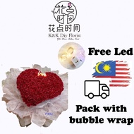 99 love shape rose flower bouquet