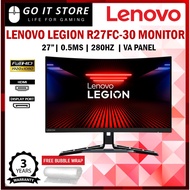 LENOVO Monitor LEGION R27FC-30 27" FHD 240Hz 0.5MS G-SYNC VESA Curved Gaming Monitor Build in Speake