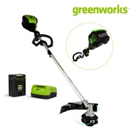 Greenworks เครื่องตัดหญ้า ไร้สาย แบตเตอรี่ 80V Pro (ครบชุด) รวมแบตฯ 4.0 แอมป์ และที่ชาร์จ Brushless 16" String Trimmer w/ 4.0 Ah Battery and Charger