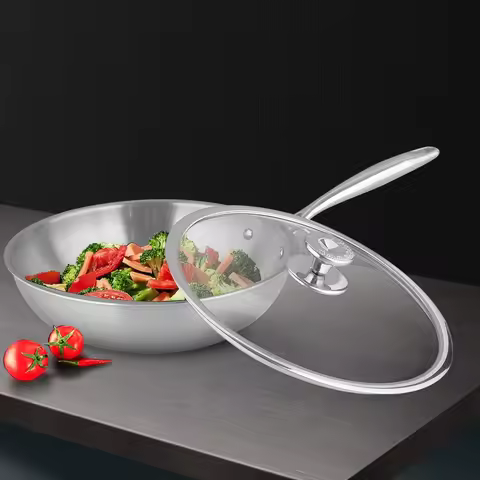 Household Titanium Alloy Wok, Healthy Cooking, Uncoated Pot, Not Afraid of Shovel, Induction Cooker,