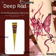 WENNEY Henna Tattoo Cream, Easy-To-Use Semi-permanent Henna Paste Cone, Henna Tattoo Cream Black Bro